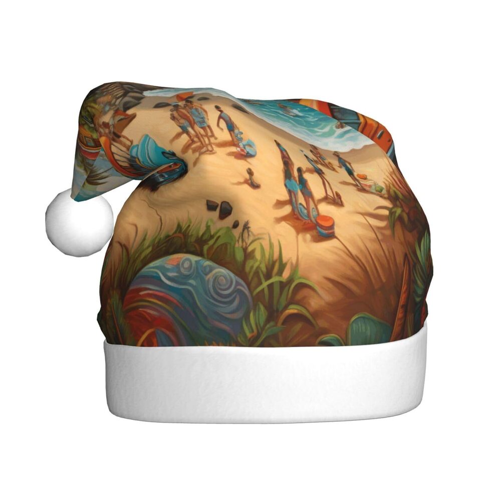 1785 Beach Surfing Christmas Hat Adults, Santa Hats, Holiday Hat